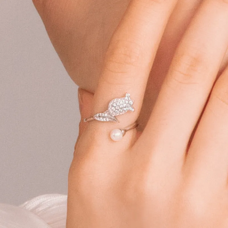 BABYBEI 925 Silver Pearls Rings Women's-2