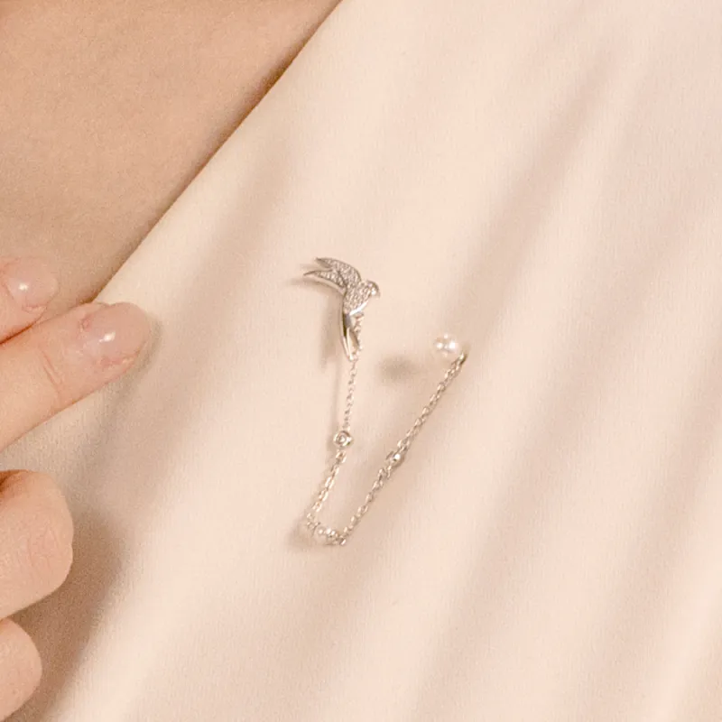 BABYBEI Shell Beads Are Combined With Cubic Zirconia Brooches Women's-2