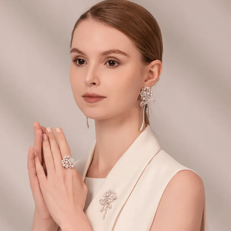 BABYBEI 925 Silver Pearls Clip On Earrings Women's-2