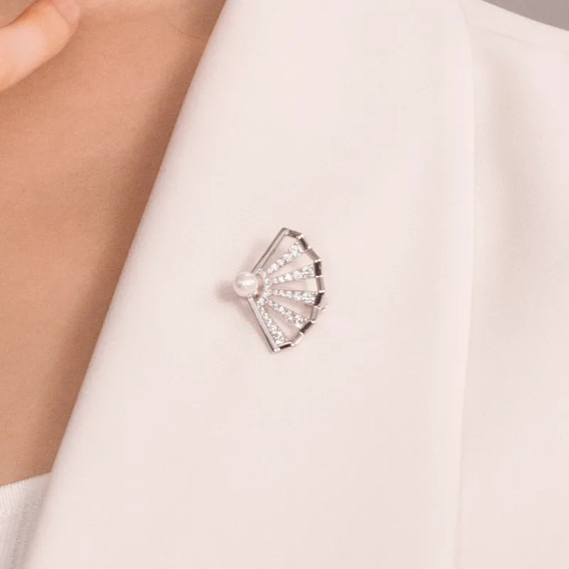 BABYBEI Shell Beads Are Combined With Cubic Zirconia Brooches Women's-2
