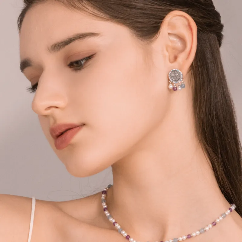 BABYBEI 925 Sterling Silver Pearl Dynamic Cute Niche Individual Design Creative Trendy And Cool Earrings Women's-1