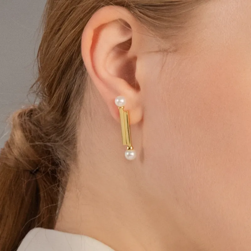 BABYBEI 925 Sterling Silver Shell Pearl Stud Earrings Women's-4