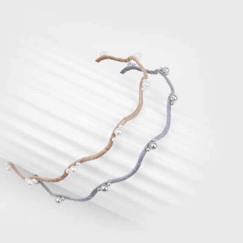 BABYBEI High Brightness Pearl Headbands Women's-4