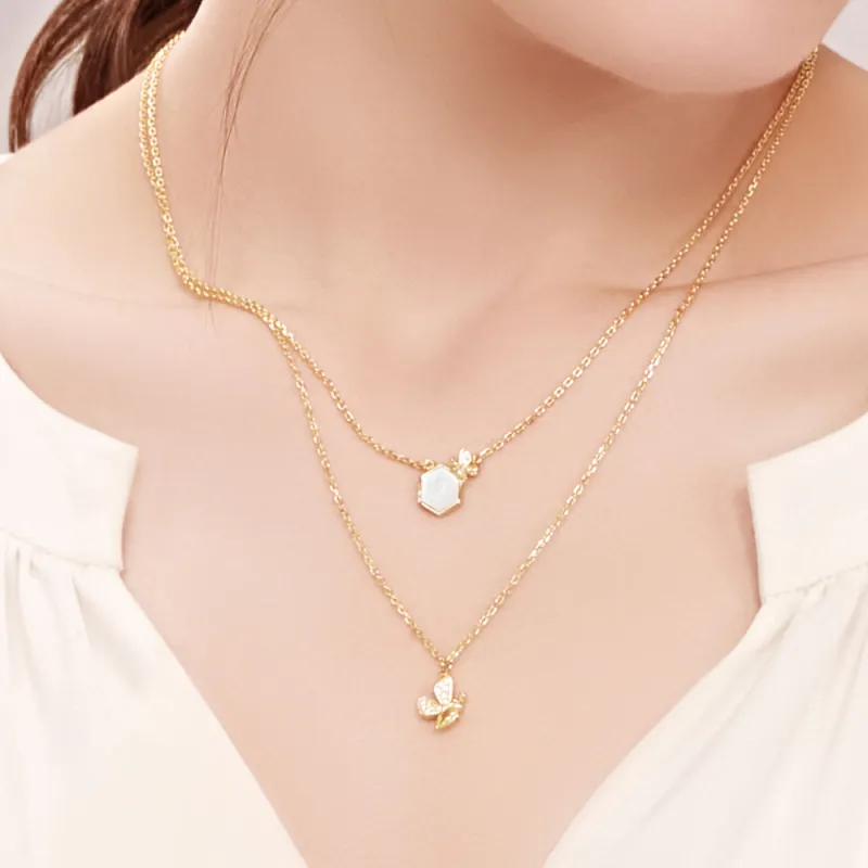 BABYBEI 925 Sterling Silver Mother Of Pearl Necklaces Women's-2