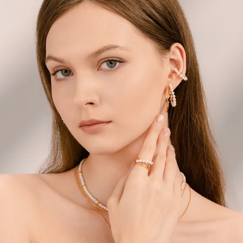 BABYBEI S925 Silver Shell Pearl Ear Bone Clip Women's-2