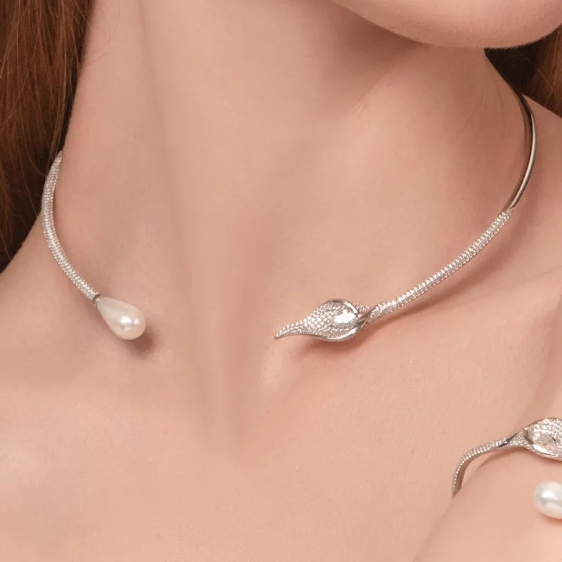 BABYBEI Shell Pearl 925 Sterling Silver Pearl Glamorous Style Elegant Niche Design Advanced Necklaces Women's-2