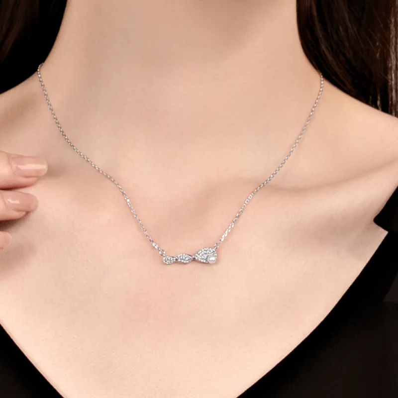 BABYBEI 925 Sterling Silver Pearl Minimalist Style Versatile Elegant And Niche Design Collarbone Chain Women's-2
