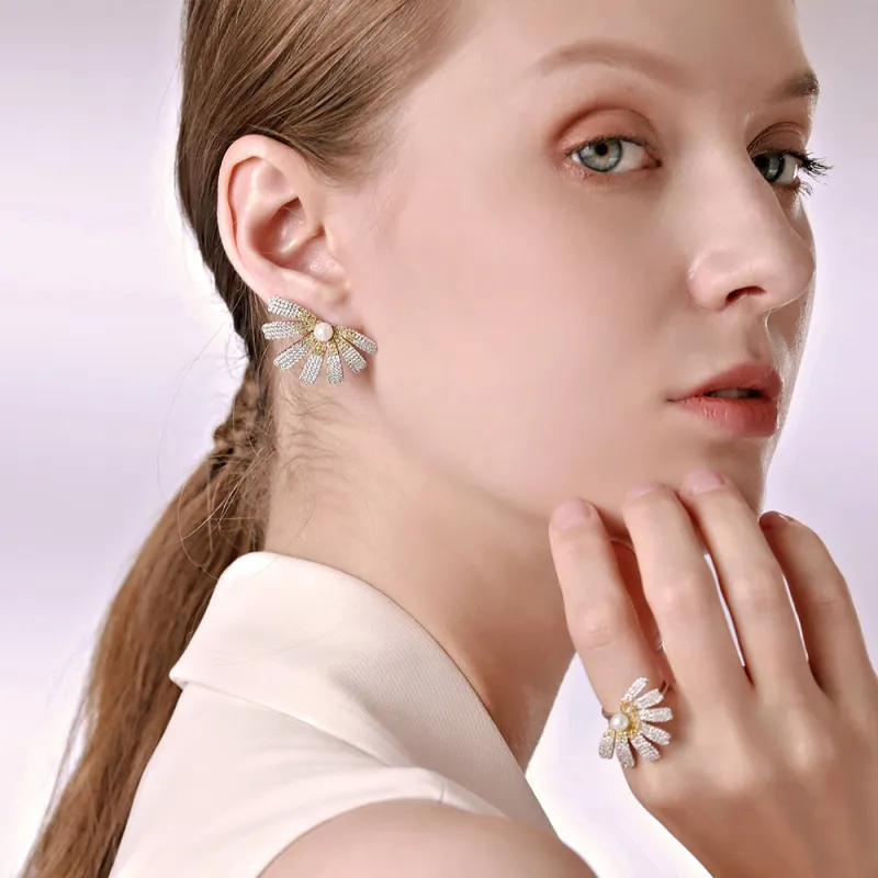 BABYBEI 925 Silver Pearls Clip On Earrings Women's-2