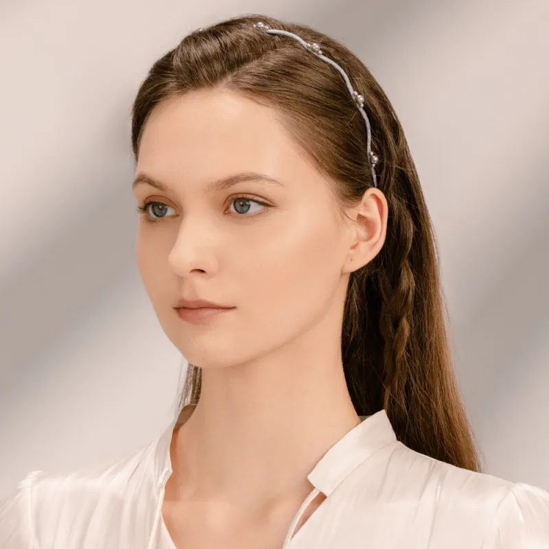BABYBEI High Brightness Pearl Headbands Women's-2