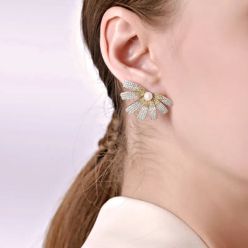 BABYBEI 925 Silver Pearls Clip On Earrings Women's-4