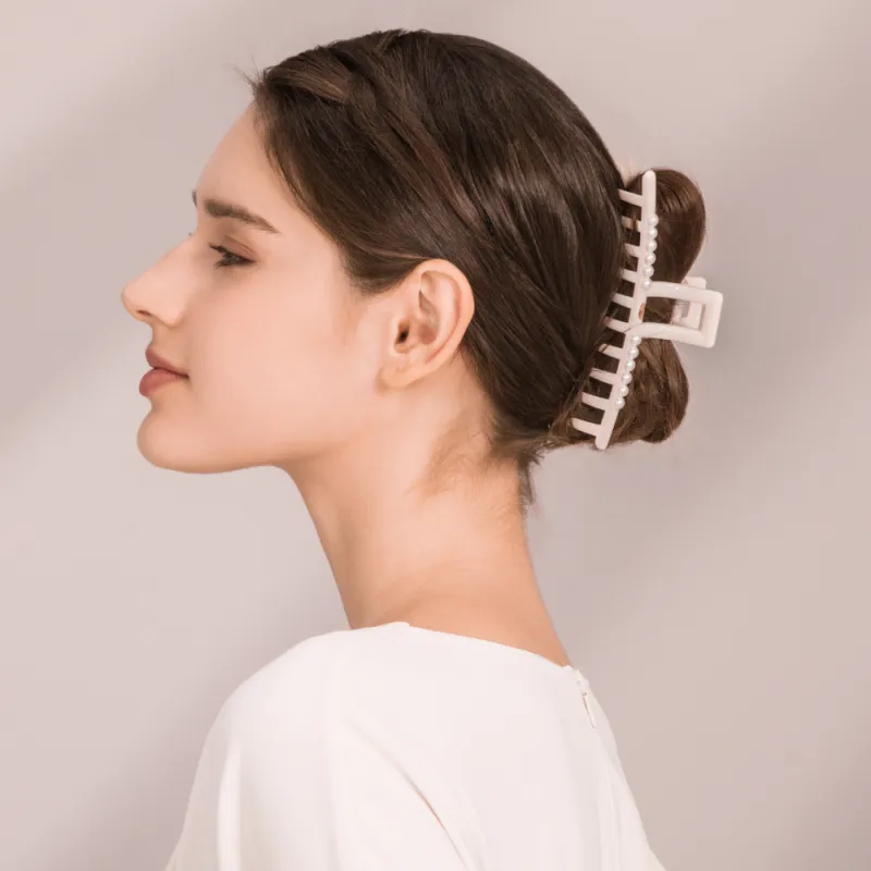 BABYBEI Hair Clip For Straight Hair Elegant Minimalist Style Korean Black Beige Hair Accessories Women's-2