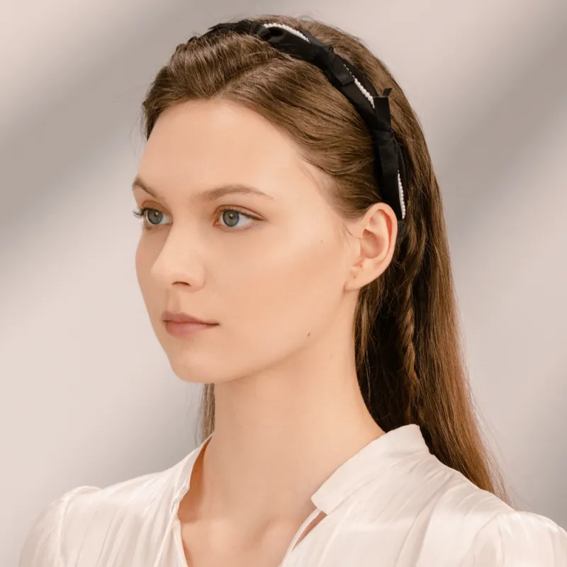 BABYBEI Bowknot Elegance Sweet Style French Gentle Black Beige Hair Accessories Women's-6