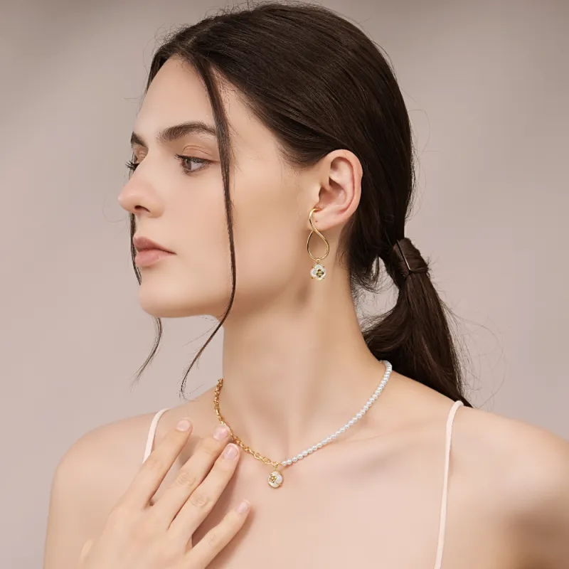 BABYBEI Mother Of Pearl Earrings Women's-1