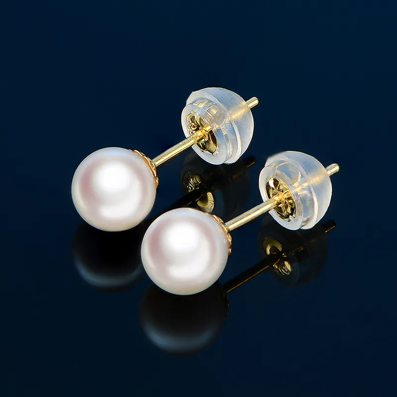 YASHENGZHUBAO Pearl Stud Earrings Women's-2