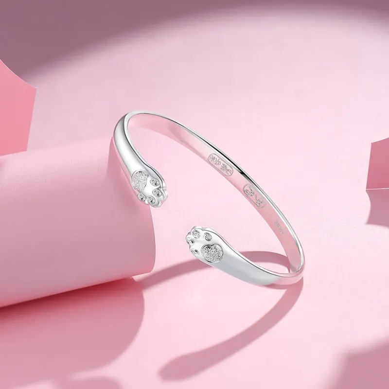 YASHENGZHUBAO 999 Fine Silver Bangles Kids'-2