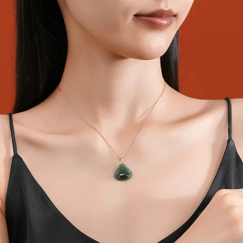 YASHENGZHUBAO Ice Type Jadeite Necklaces Women's-3