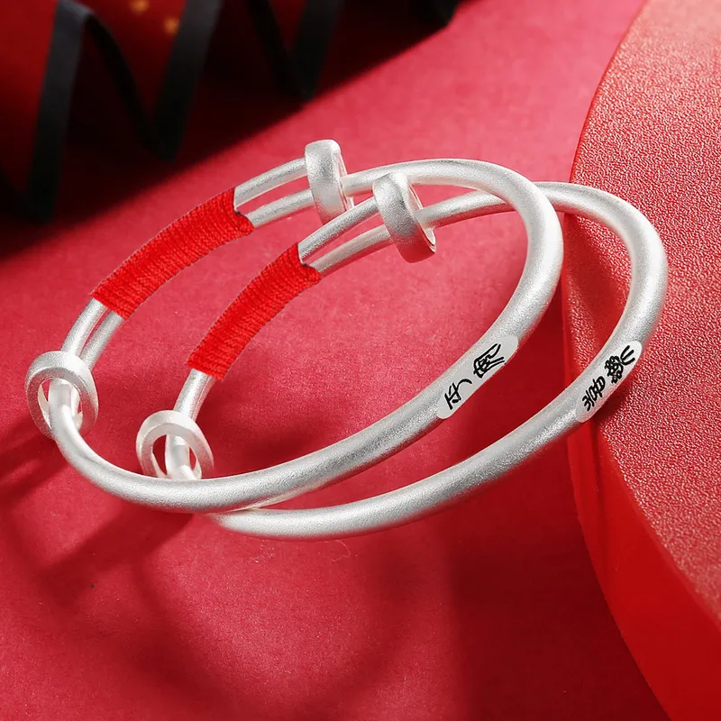YASHENGZHUBAO 999 Fine Silver Bangles Kids'-1