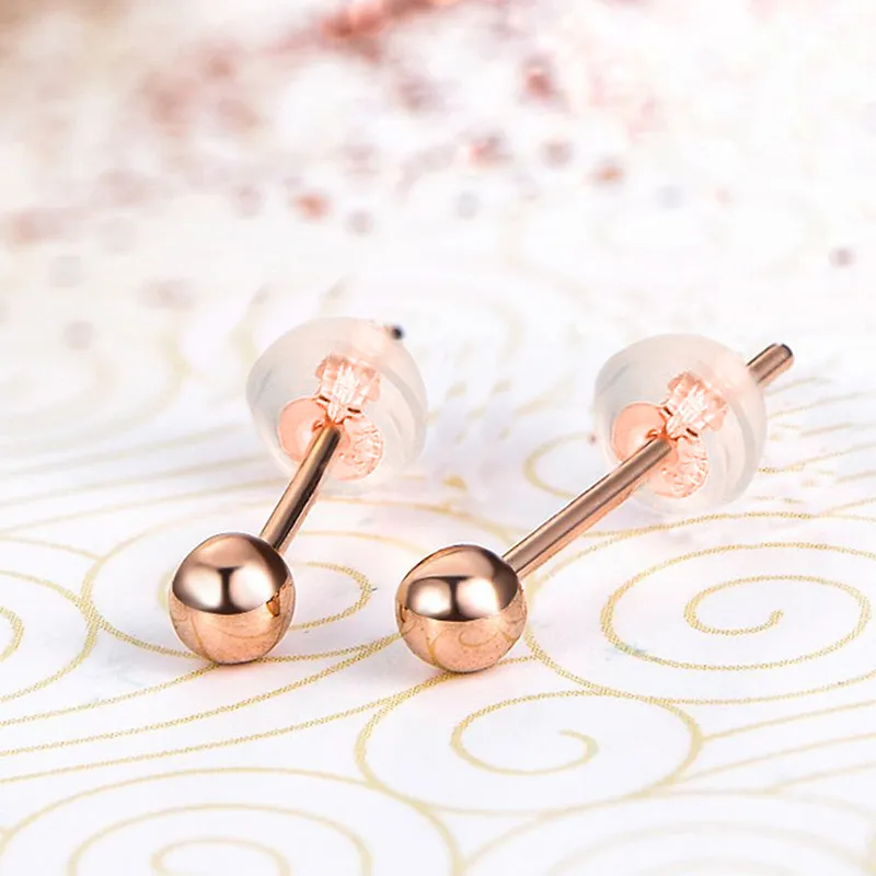 YASHENGZHUBAO 18K Gold Stud Earrings Unisex-16