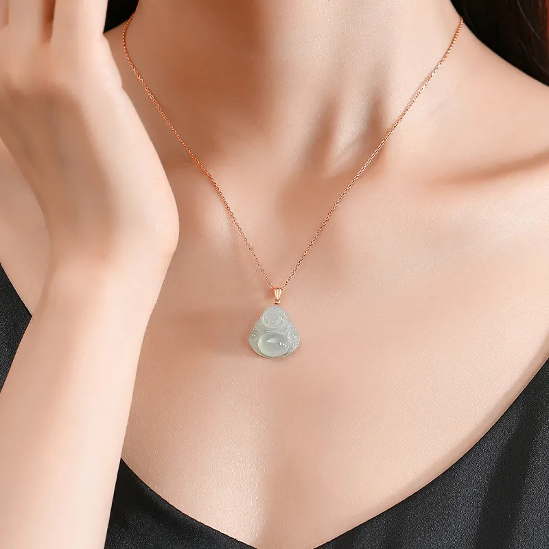 YASHENGZHUBAO Ice Type Jadeite Necklaces Women's-16