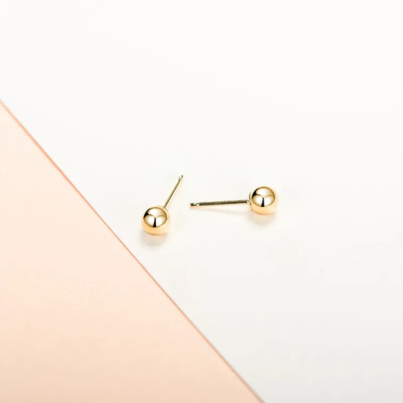 YASHENGZHUBAO 18K Gold Stud Earrings Unisex-3