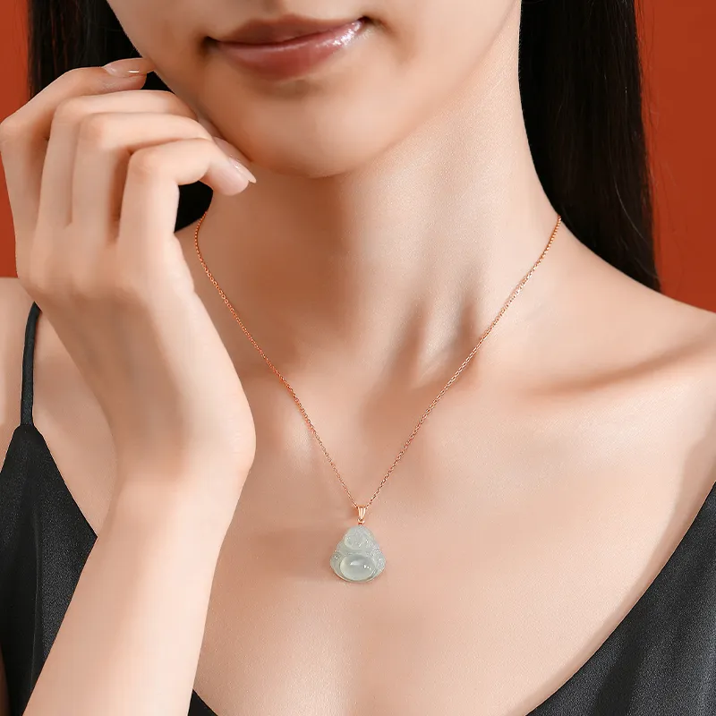 YASHENGZHUBAO Ice Type Jadeite Necklaces Women's-17