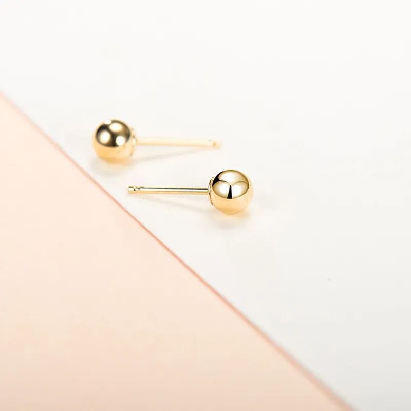 YASHENGZHUBAO 18K Gold Stud Earrings Unisex-2