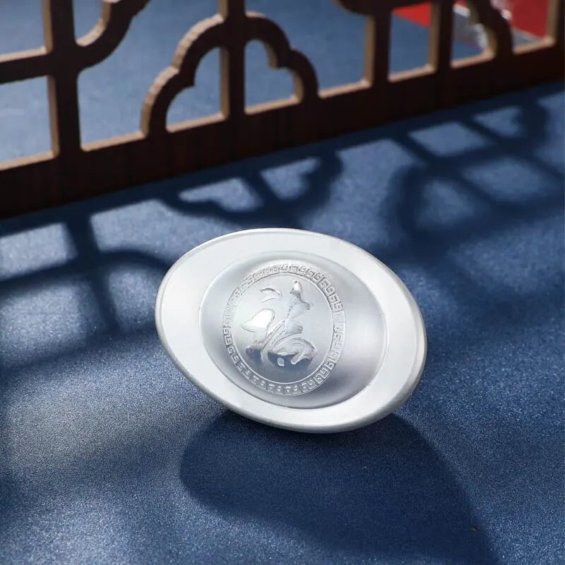 YASHENGZHUBAO 999 Fine Silver Silver Yuanbao Unisex-4
