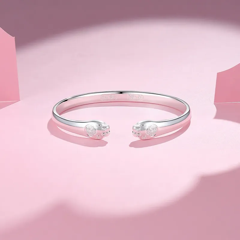 YASHENGZHUBAO 999 Fine Silver Bangles Kids'-3