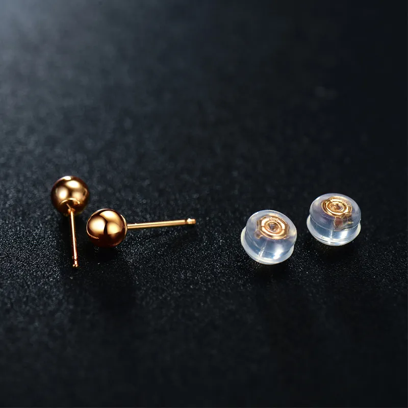 YASHENGZHUBAO 18K Gold Stud Earrings Unisex-8