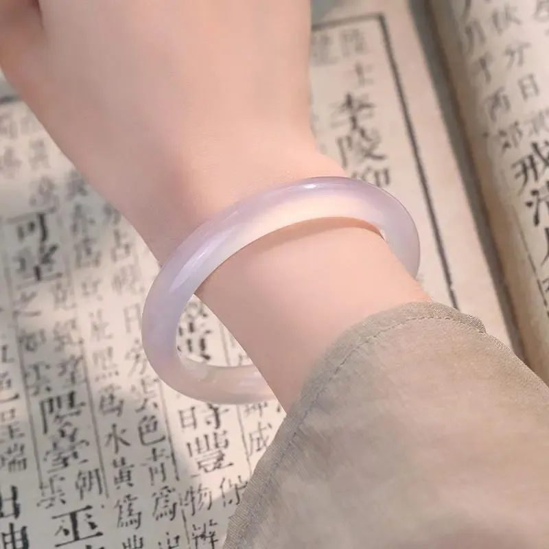 YASHENGZHUBAO Natural Chalcedony Bangles Women's-3