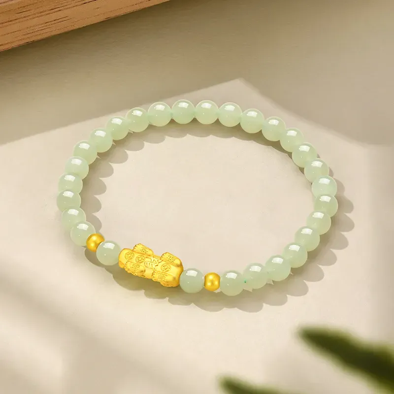 YASHENGZHUBAO Hetian Jade Bracelets Pale Greenish White Jade Women's-3