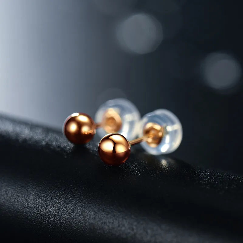 YASHENGZHUBAO 18K Gold Stud Earrings Unisex-7