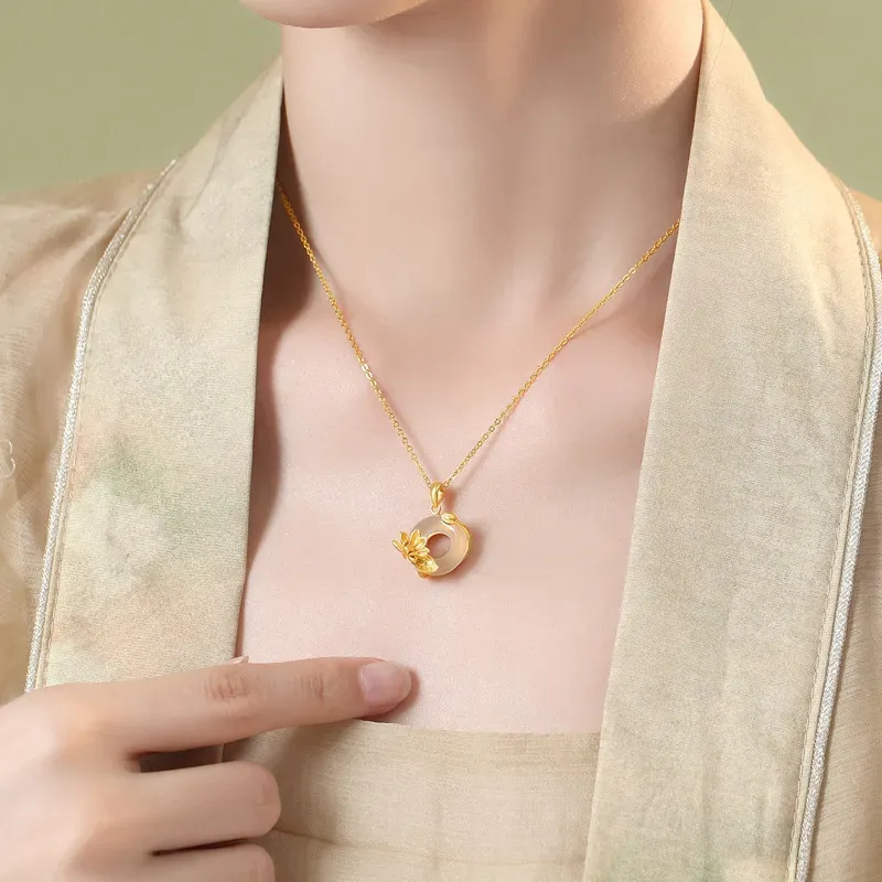 YASHENGZHUBAO Chalcedony Necklaces Women's-4