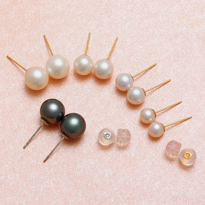 YASHENGZHUBAO Pearl Stud Earrings Women's-6
