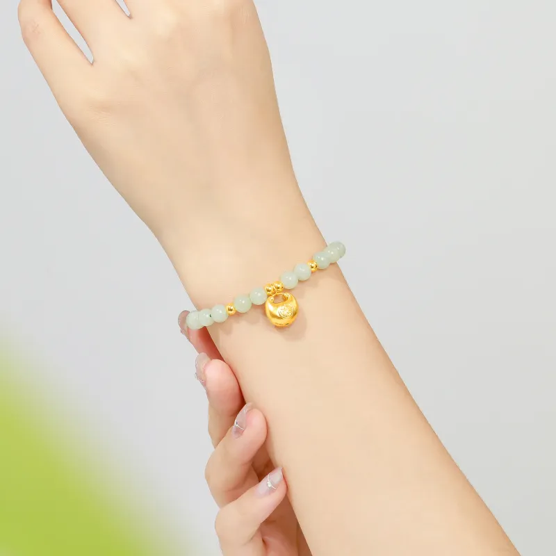 YASHENGZHUBAO Bracelets Pale Greenish White Jade Women's-2