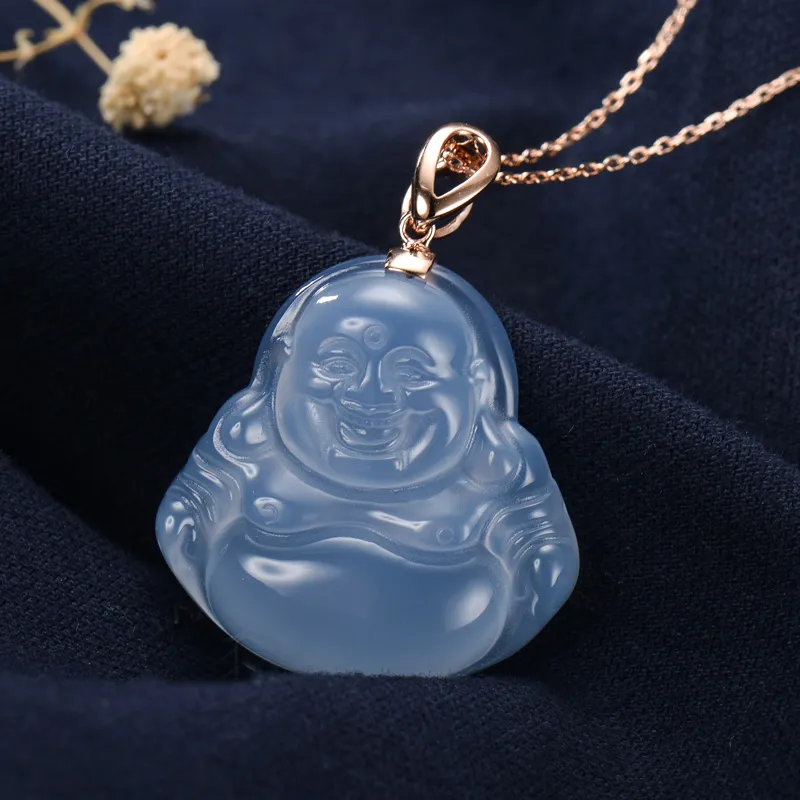 YASHENGZHUBAO Chalcedony Jade Necklaces Women's-3