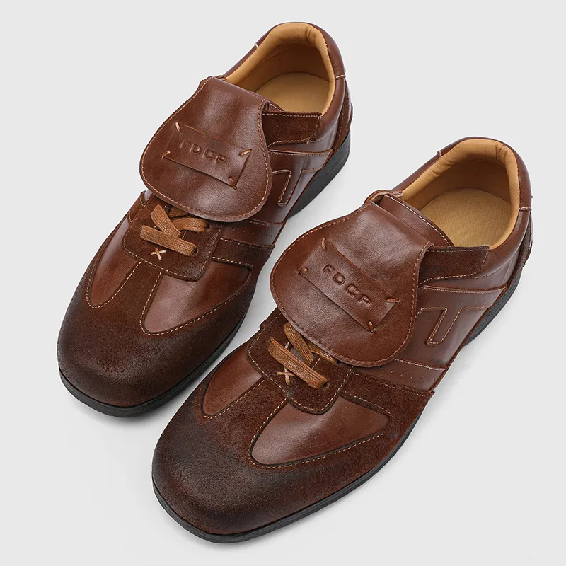 MUYI Breathable Low Top Casual Shoes Unisex Brown-8