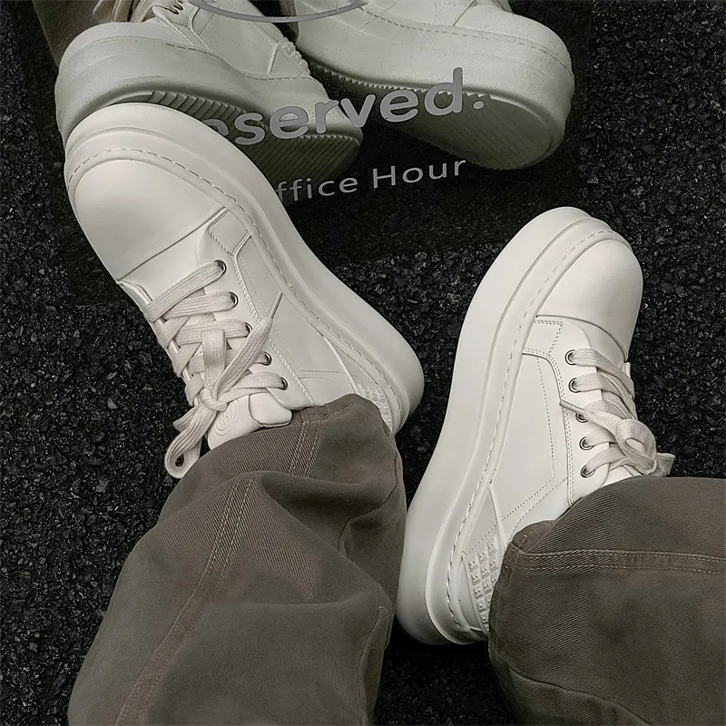 Active Trainee Exclusive Low Top Trendy Board Shoes Unisex Pure White Color-9