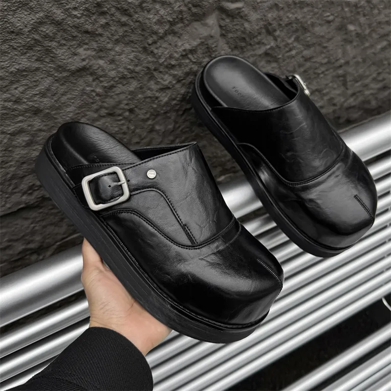 MUYI Closed Toe Slippers Unisex Black-9