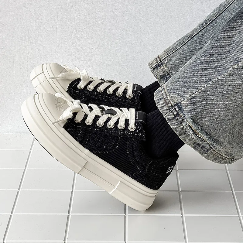 MUYI Low Top Casual Shoes Unisex Black-2