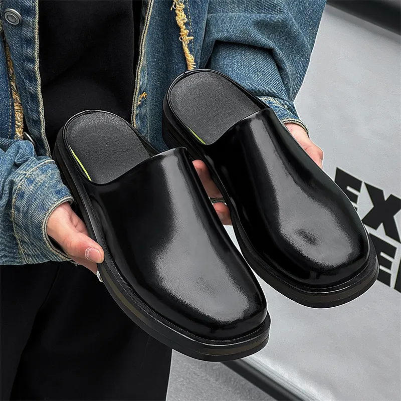 MUYI Rubber Sole Abrasion Resistant Slip Resistant Closed Toe Slippers Men's-1