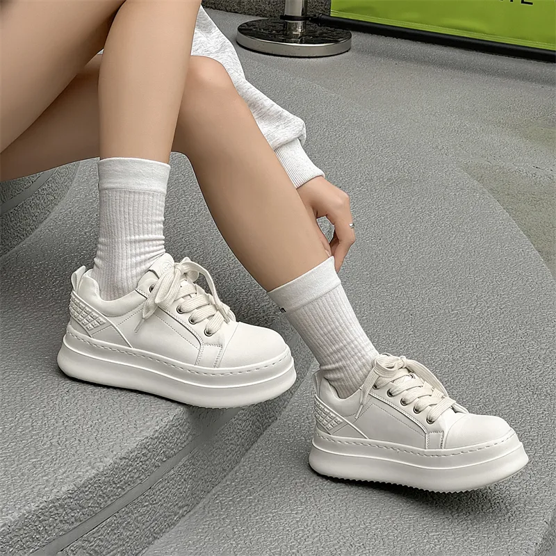Active Trainee Exclusive Low Top Trendy Board Shoes Unisex Pure White Color-24
