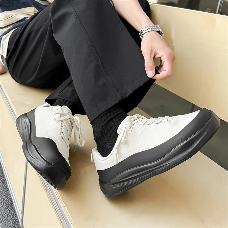 MUYI Casual Shoes Men Low Top Black/White-3