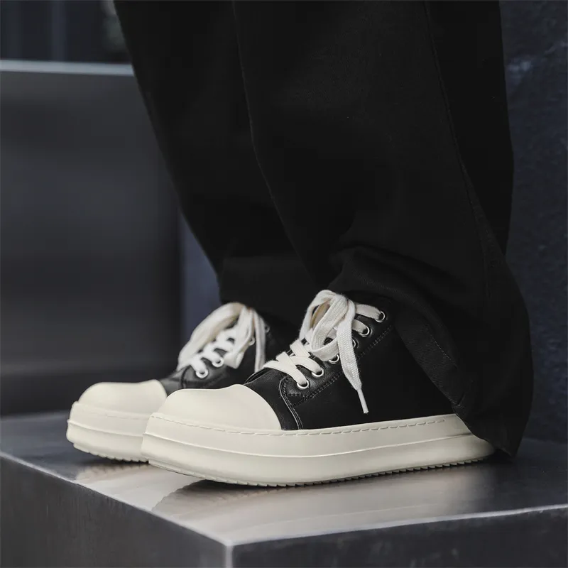 MUYI Low Top Skateboard Shoes Unisex Black-3