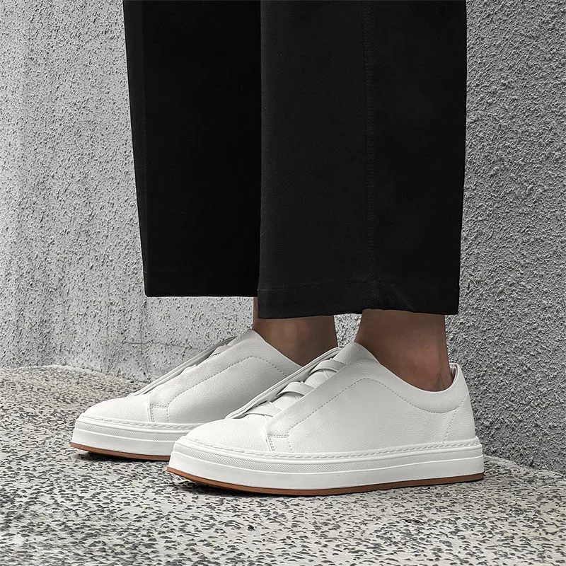 MUYI Low Top Skateboard Shoes Men's White-4