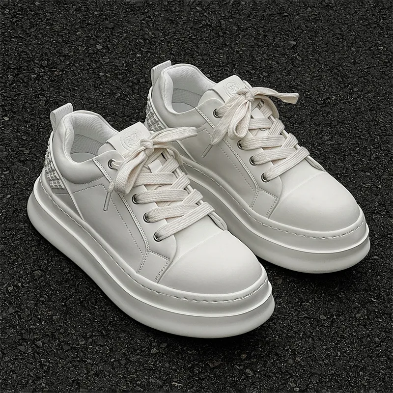 Active Trainee Exclusive Low Top Trendy Board Shoes Unisex Pure White Color-7