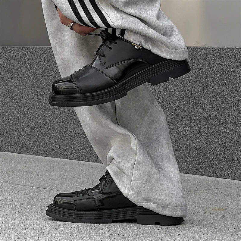 MUYI Men's Casual Shoes Men Low Top Black-6