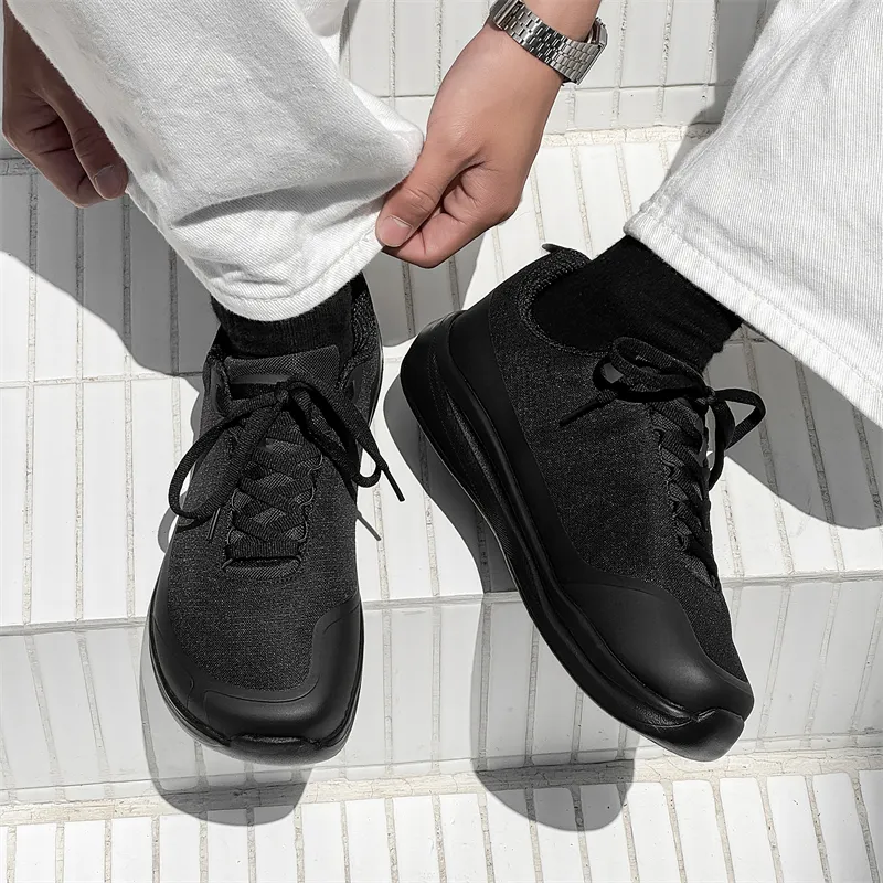 MUYI Casual Shoes Men Low Top Black/White-12