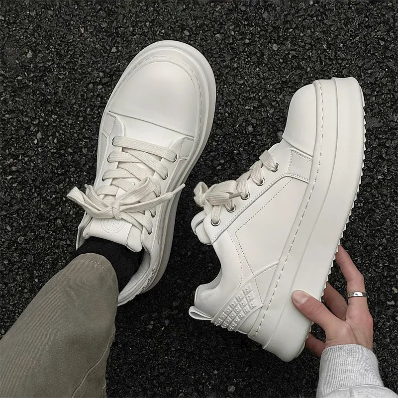 Active Trainee Exclusive Low Top Trendy Board Shoes Unisex Pure White Color-14