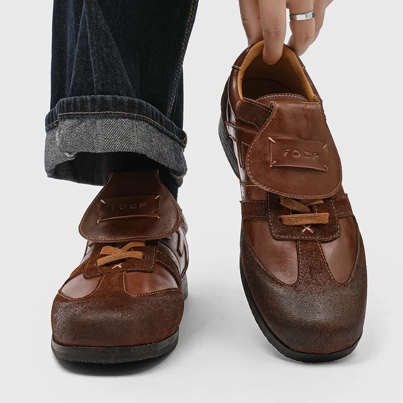 MUYI Breathable Low Top Casual Shoes Unisex Brown-1
